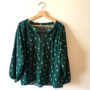 COPY - Toad & Co Green Printed Organic Cotton Blouse, women’s M